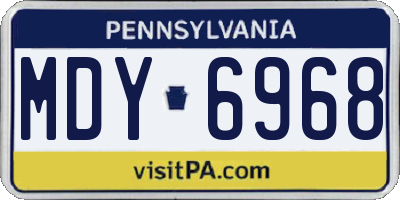 PA license plate MDY6968