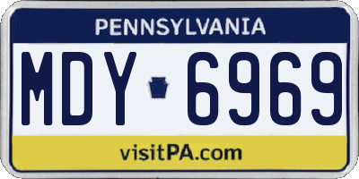 PA license plate MDY6969