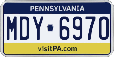 PA license plate MDY6970