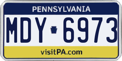 PA license plate MDY6973