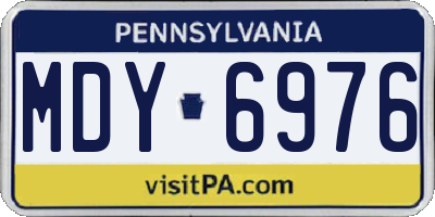 PA license plate MDY6976