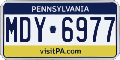 PA license plate MDY6977