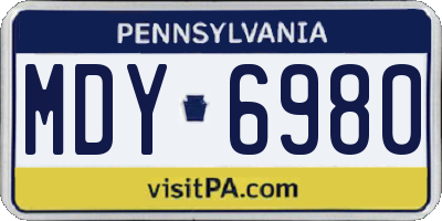 PA license plate MDY6980