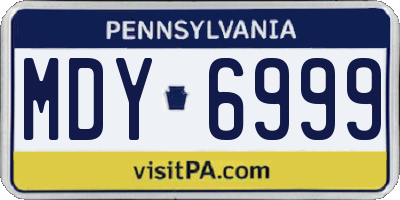 PA license plate MDY6999