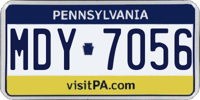 PA license plate MDY7056