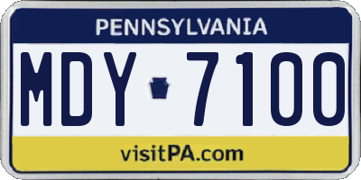 PA license plate MDY7100