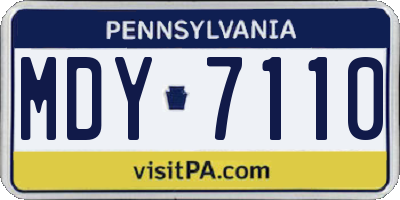 PA license plate MDY7110