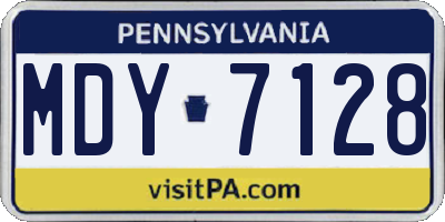 PA license plate MDY7128