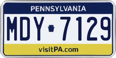 PA license plate MDY7129
