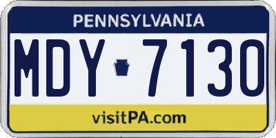 PA license plate MDY7130