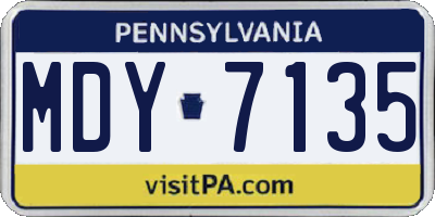 PA license plate MDY7135