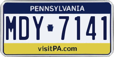 PA license plate MDY7141
