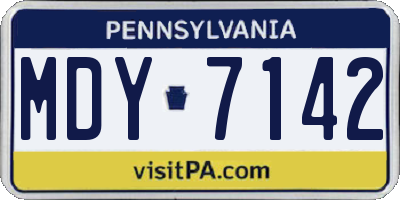 PA license plate MDY7142