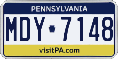 PA license plate MDY7148