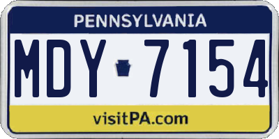 PA license plate MDY7154