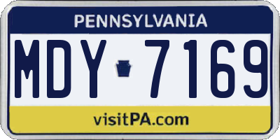 PA license plate MDY7169