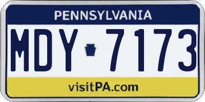 PA license plate MDY7173