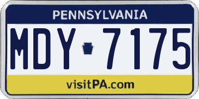 PA license plate MDY7175