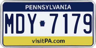 PA license plate MDY7179