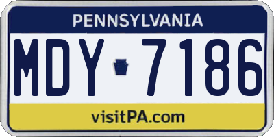 PA license plate MDY7186