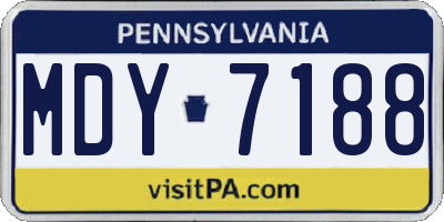 PA license plate MDY7188