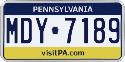 PA license plate MDY7189