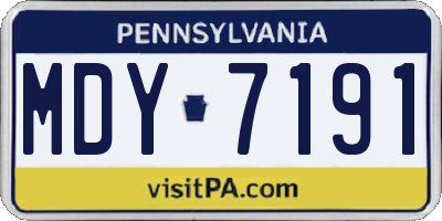 PA license plate MDY7191