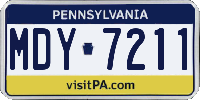 PA license plate MDY7211