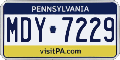 PA license plate MDY7229
