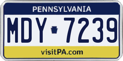 PA license plate MDY7239