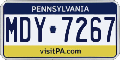 PA license plate MDY7267