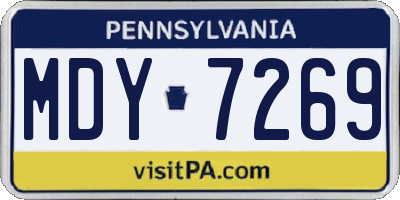 PA license plate MDY7269