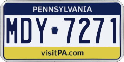 PA license plate MDY7271