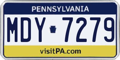 PA license plate MDY7279