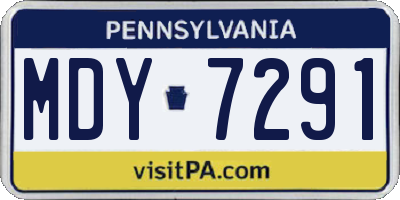 PA license plate MDY7291