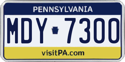 PA license plate MDY7300