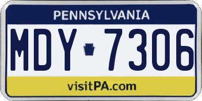 PA license plate MDY7306