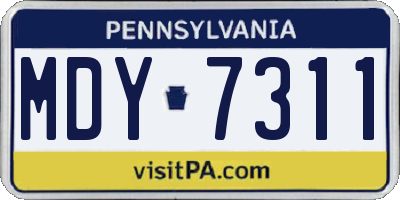 PA license plate MDY7311