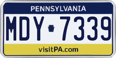 PA license plate MDY7339
