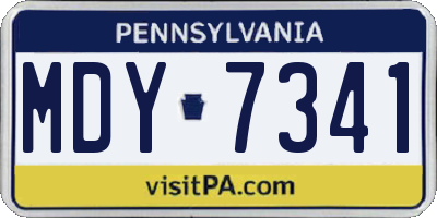 PA license plate MDY7341