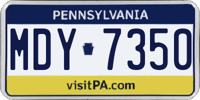 PA license plate MDY7350