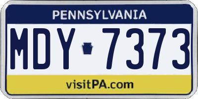 PA license plate MDY7373