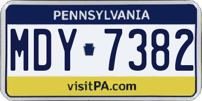 PA license plate MDY7382
