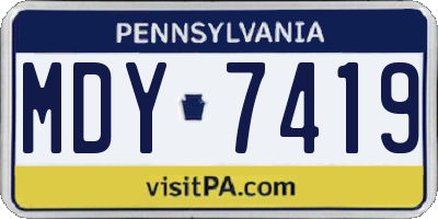 PA license plate MDY7419