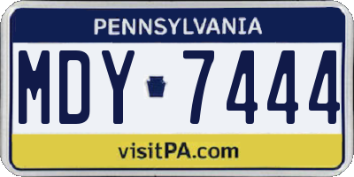 PA license plate MDY7444