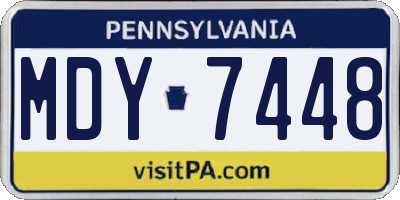 PA license plate MDY7448
