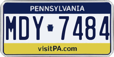 PA license plate MDY7484