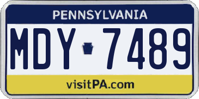 PA license plate MDY7489
