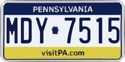 PA license plate MDY7515