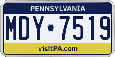PA license plate MDY7519